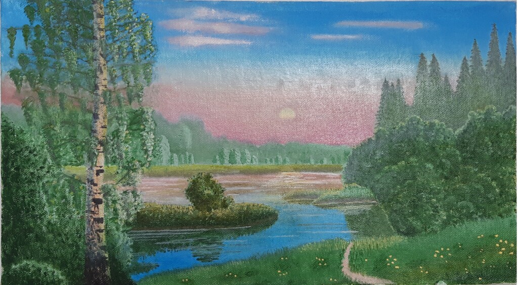 Картина "Скоро зайдет солнце".