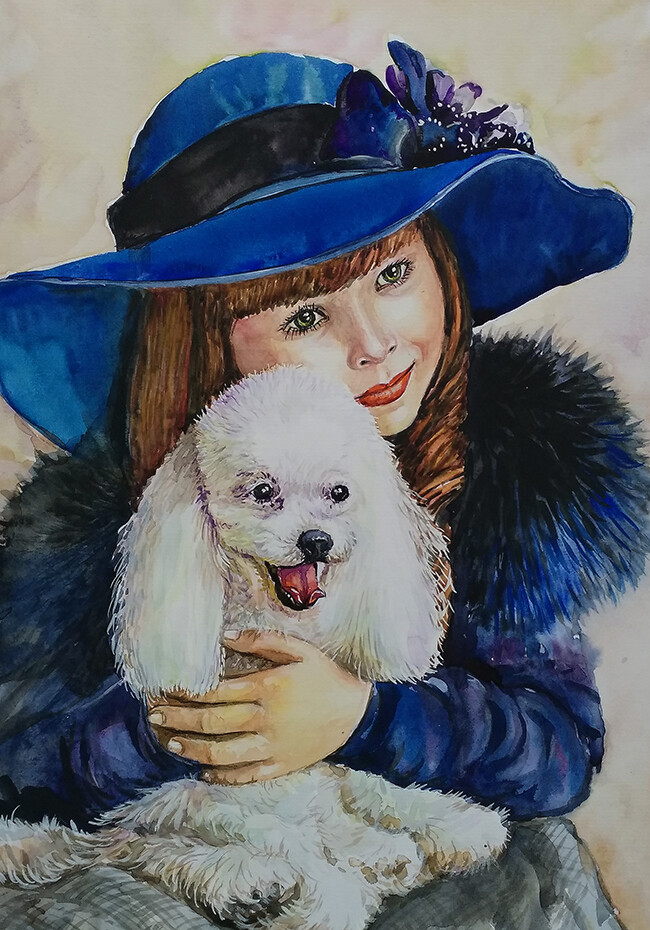 Девочка с собакой