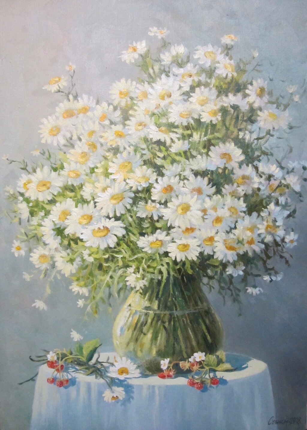 Ромашки с земляникой