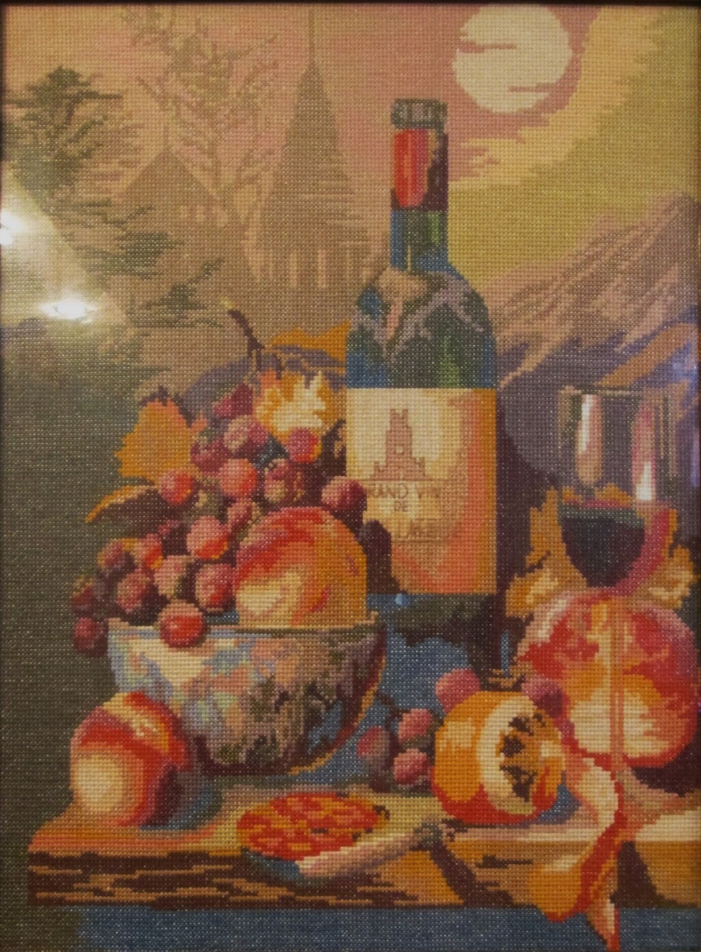 Натюрморт с вином и фруктами