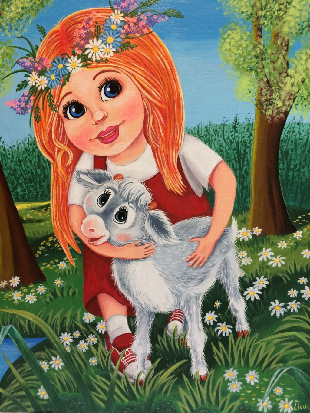 Девочка с козлёнком