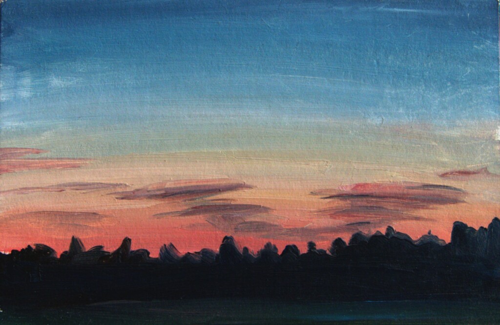 Летний закат. Этюд.