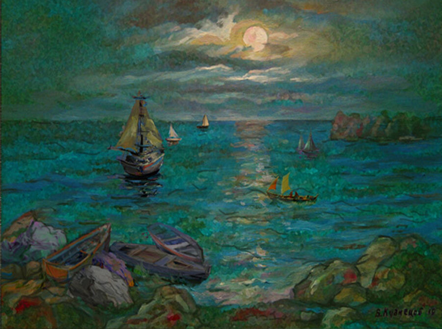 при морском лунном свете