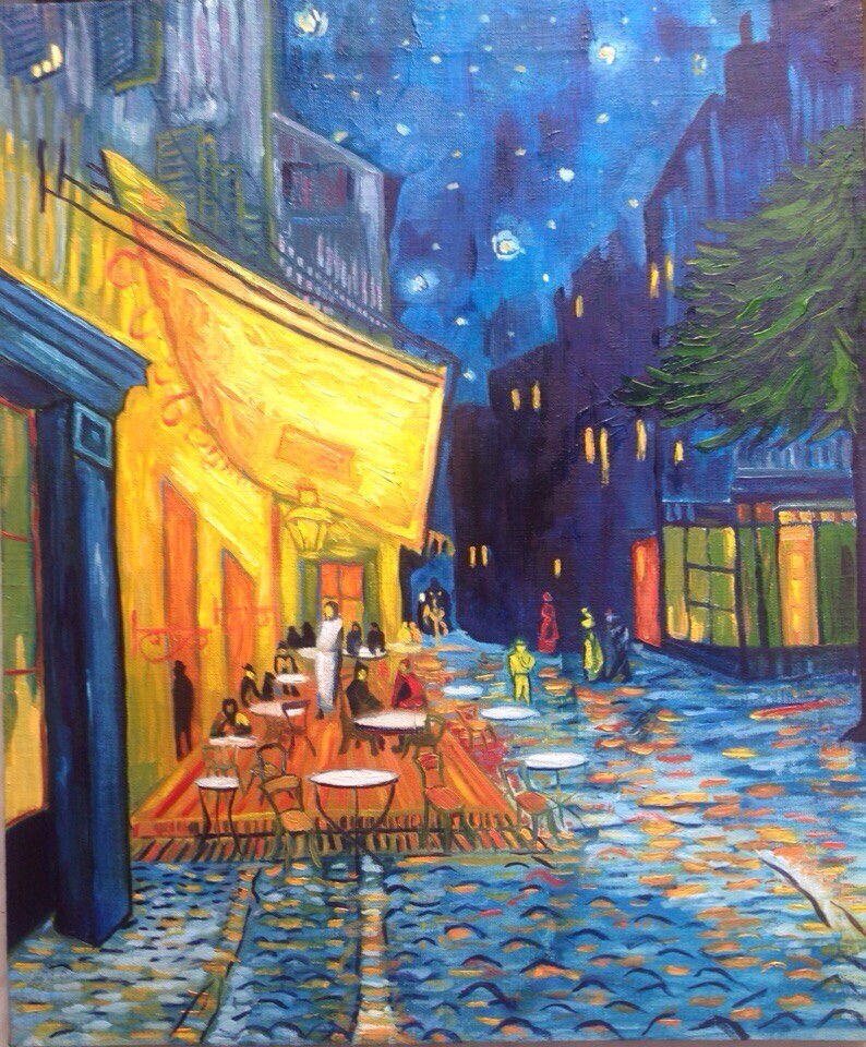 Терраса в ночном кафе