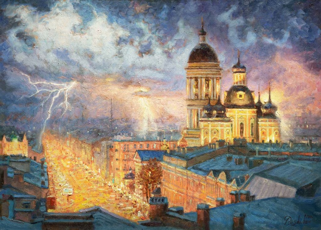 Небесный пляшет огонь