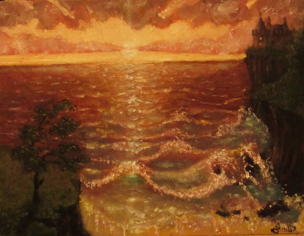 Замок на скале у моря