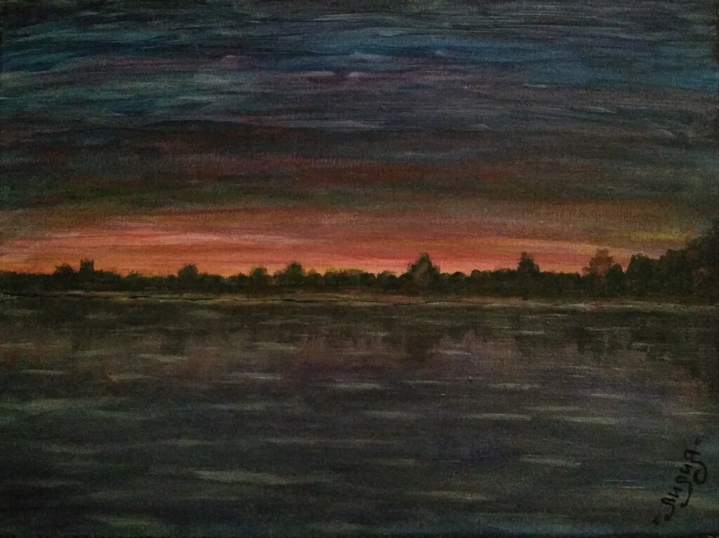 Закат на берегу реки