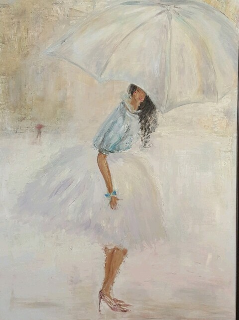 Девушка под зонтом