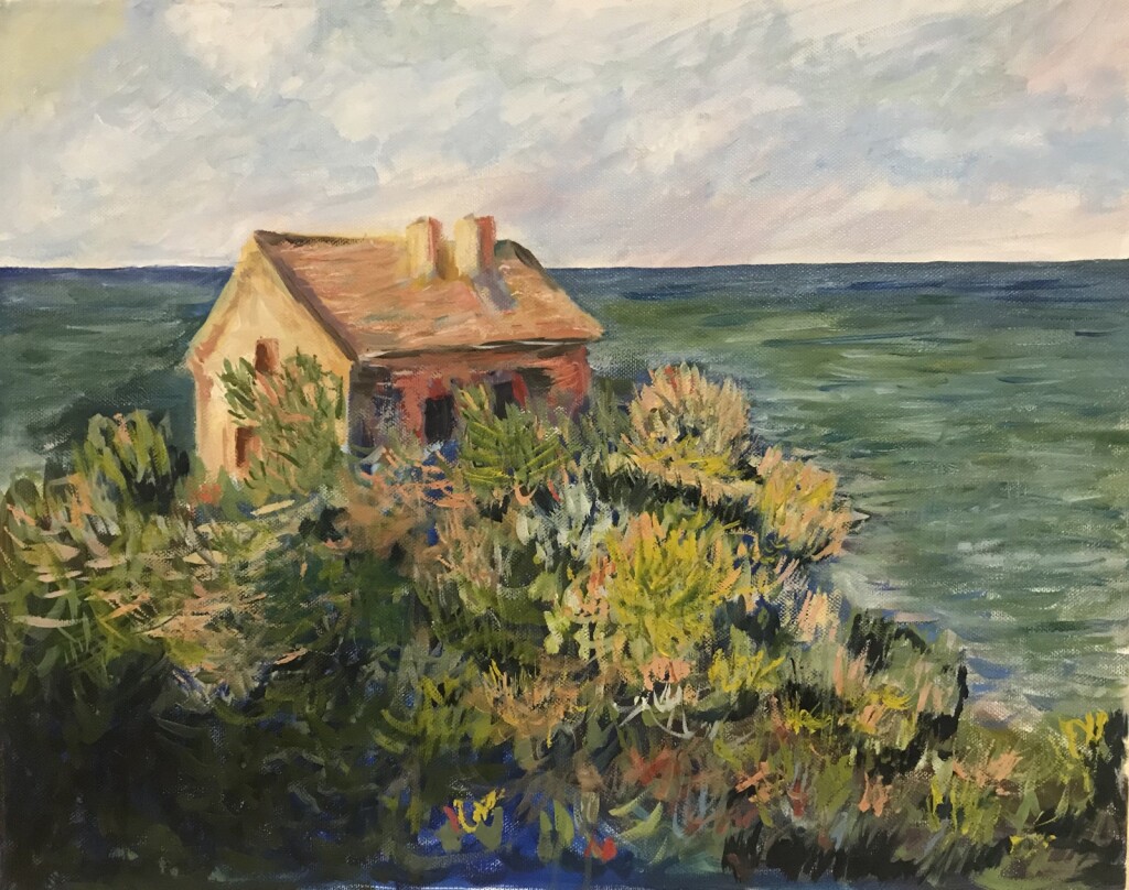 Рыбацкий домик в Варенжвиле (копия картины Клод Моне)