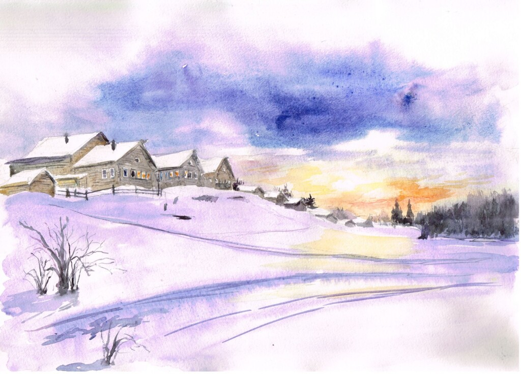 Зима. Деревня Кимжа.