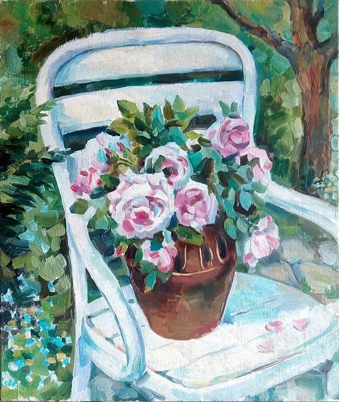 Розы в саду