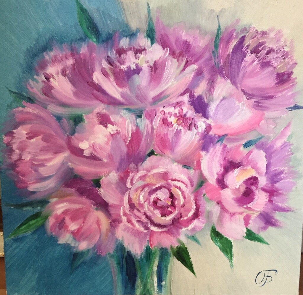 Розовые пионы