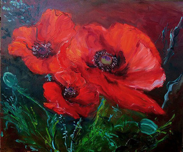 Алые маки "Скарлетт"