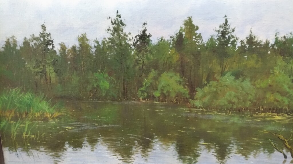 Пруд вечером