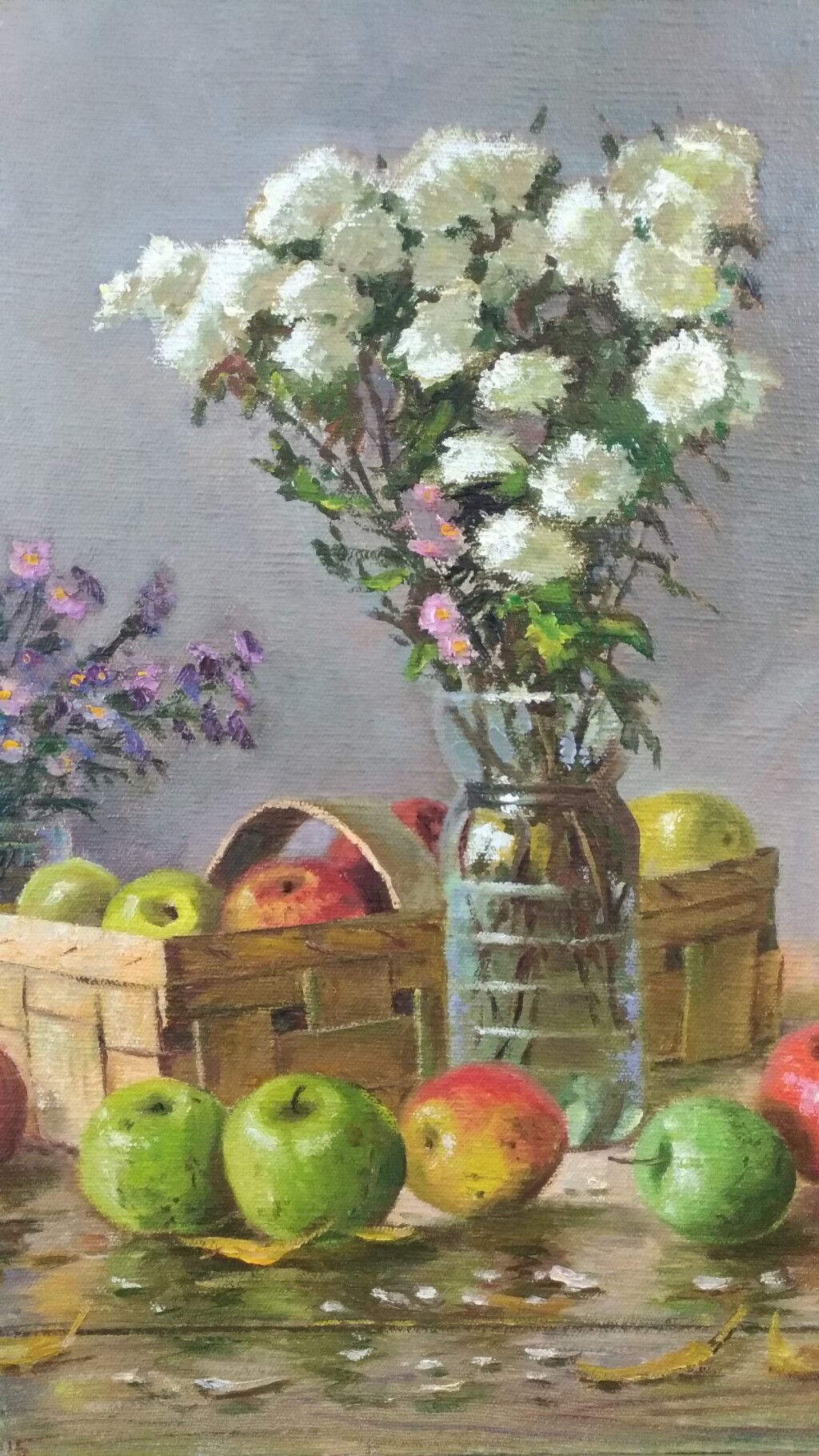 Белые хризантемы