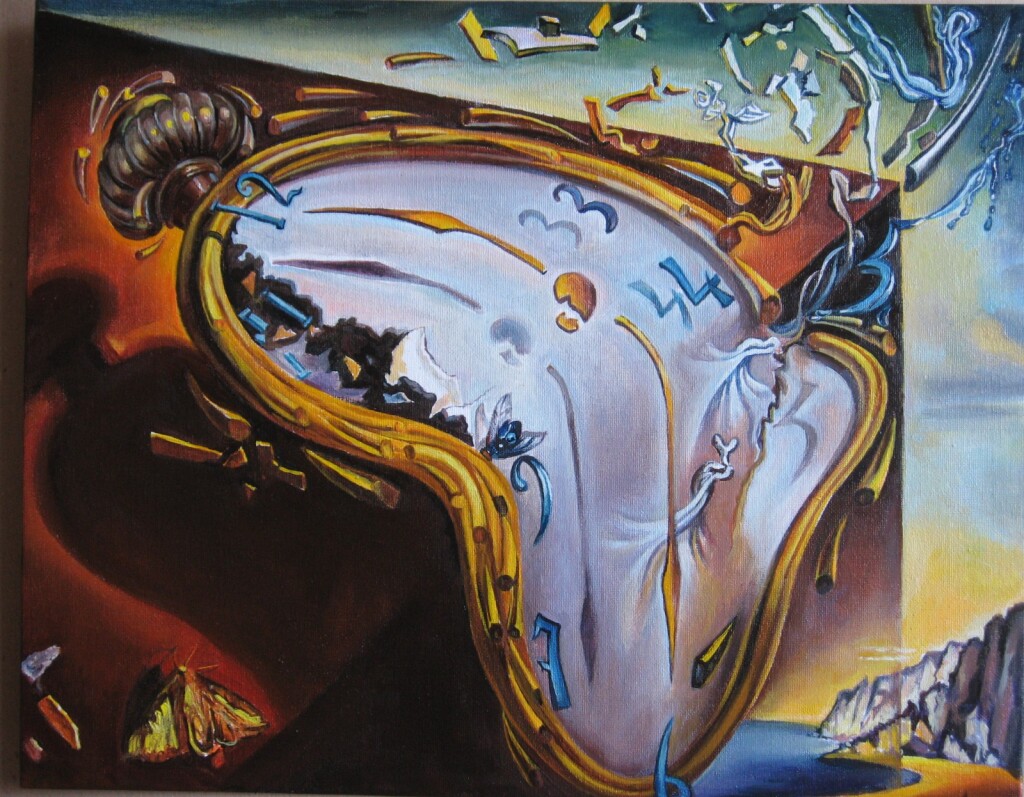 Мягкие часы в момент взрыва