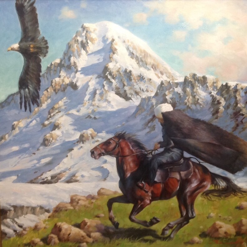 Кавказ. Гора Казбек. Черкес.