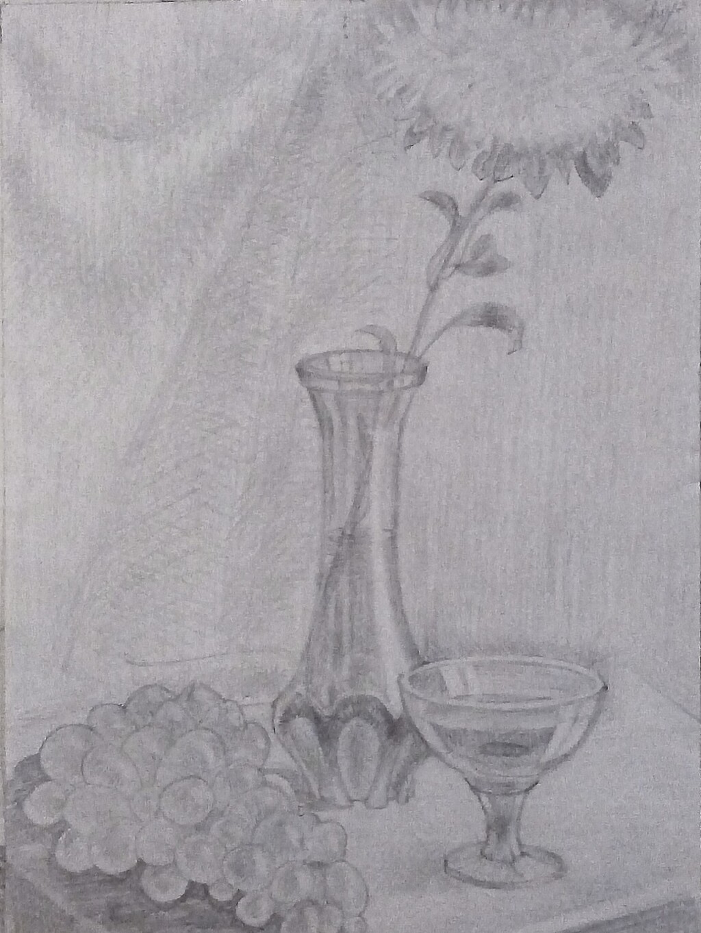 Натюрморт. Цветы, фрукты и вино