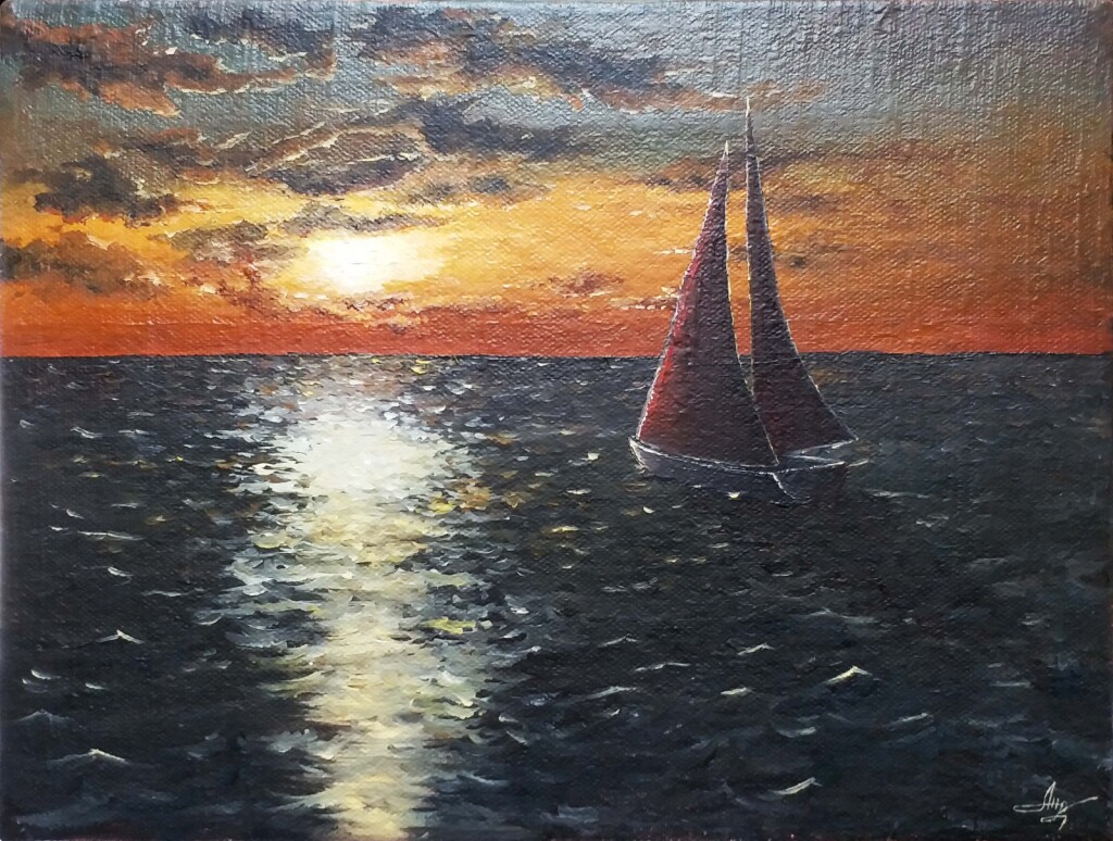 Закат на море