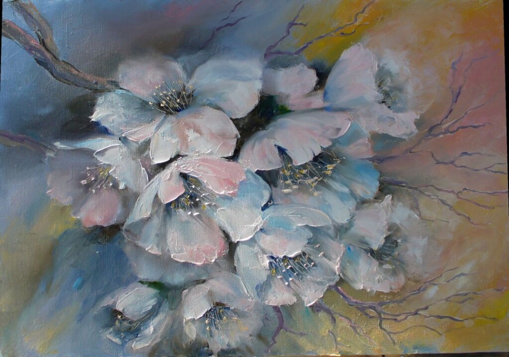 Персики в цвету...