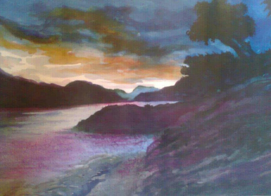 Закат у озера