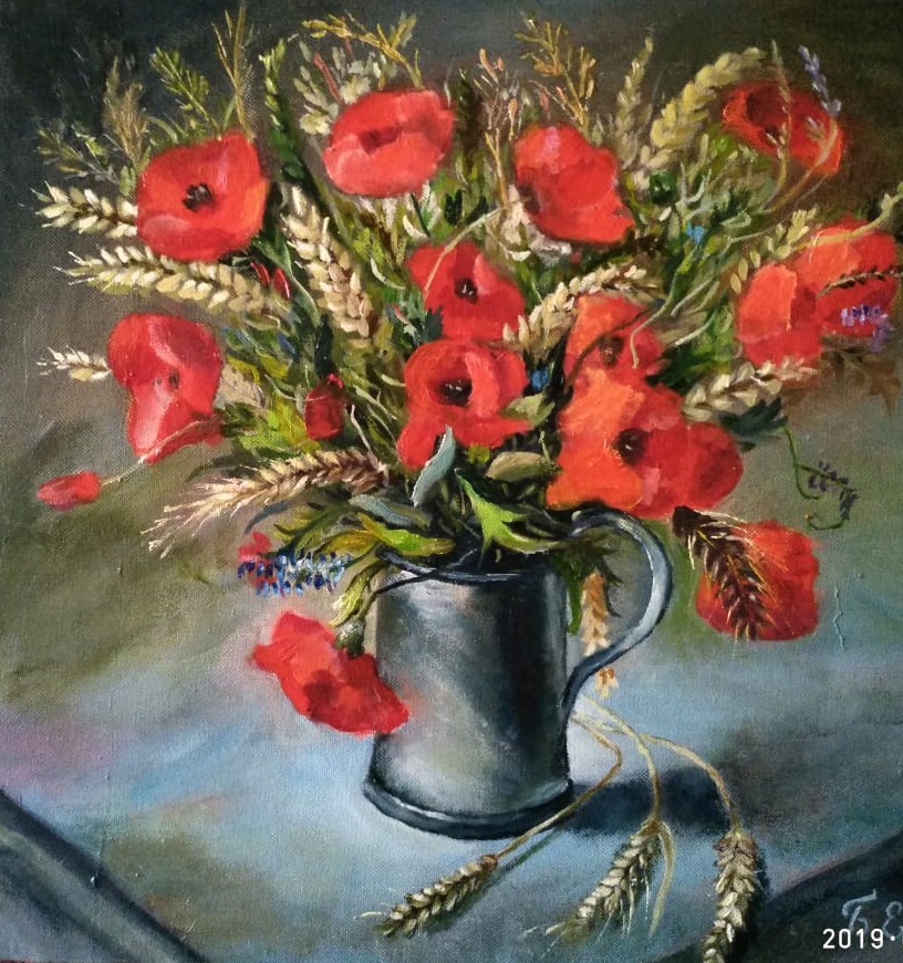 Букет красных маков