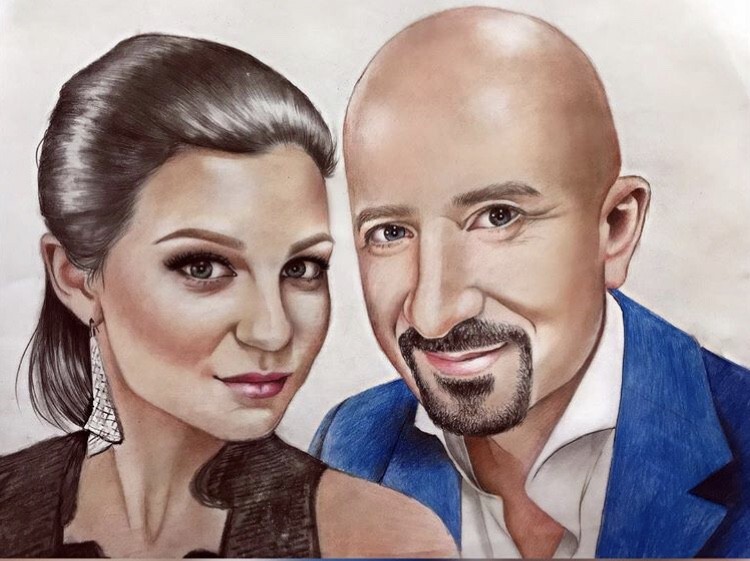 Портрет Евгения Григорьева (Жека) с женой