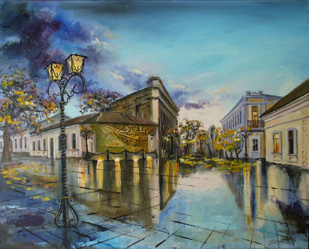 Осеняя Феодосия. Музейная площадь после дождя