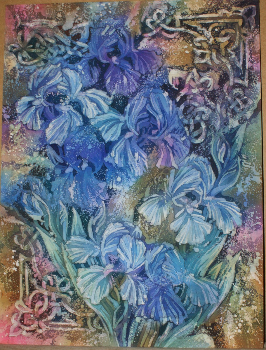 Ирисы (горячий батик)