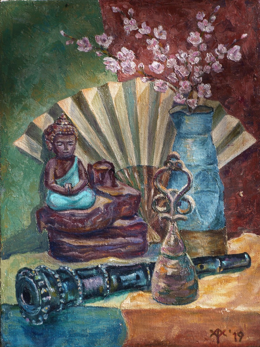 Натюрморт с колокольчиком и сякухати