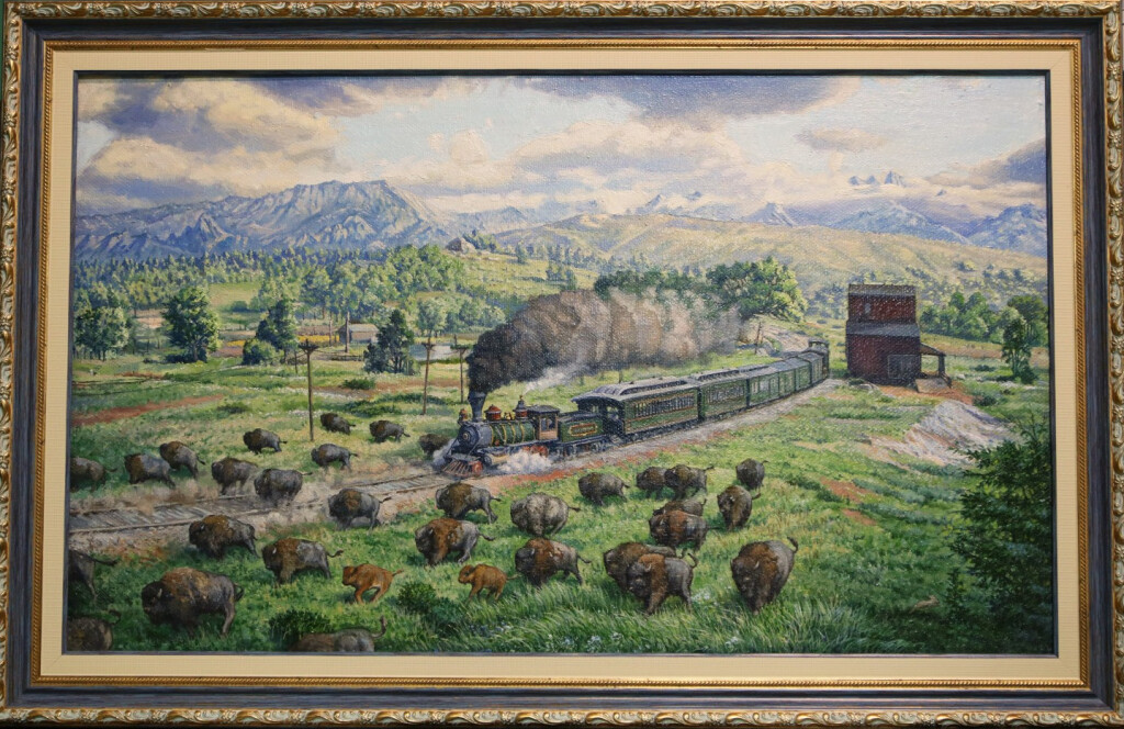 пейзаж с поездом