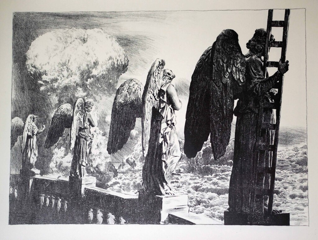 Черно-белая картина " Грибной день"