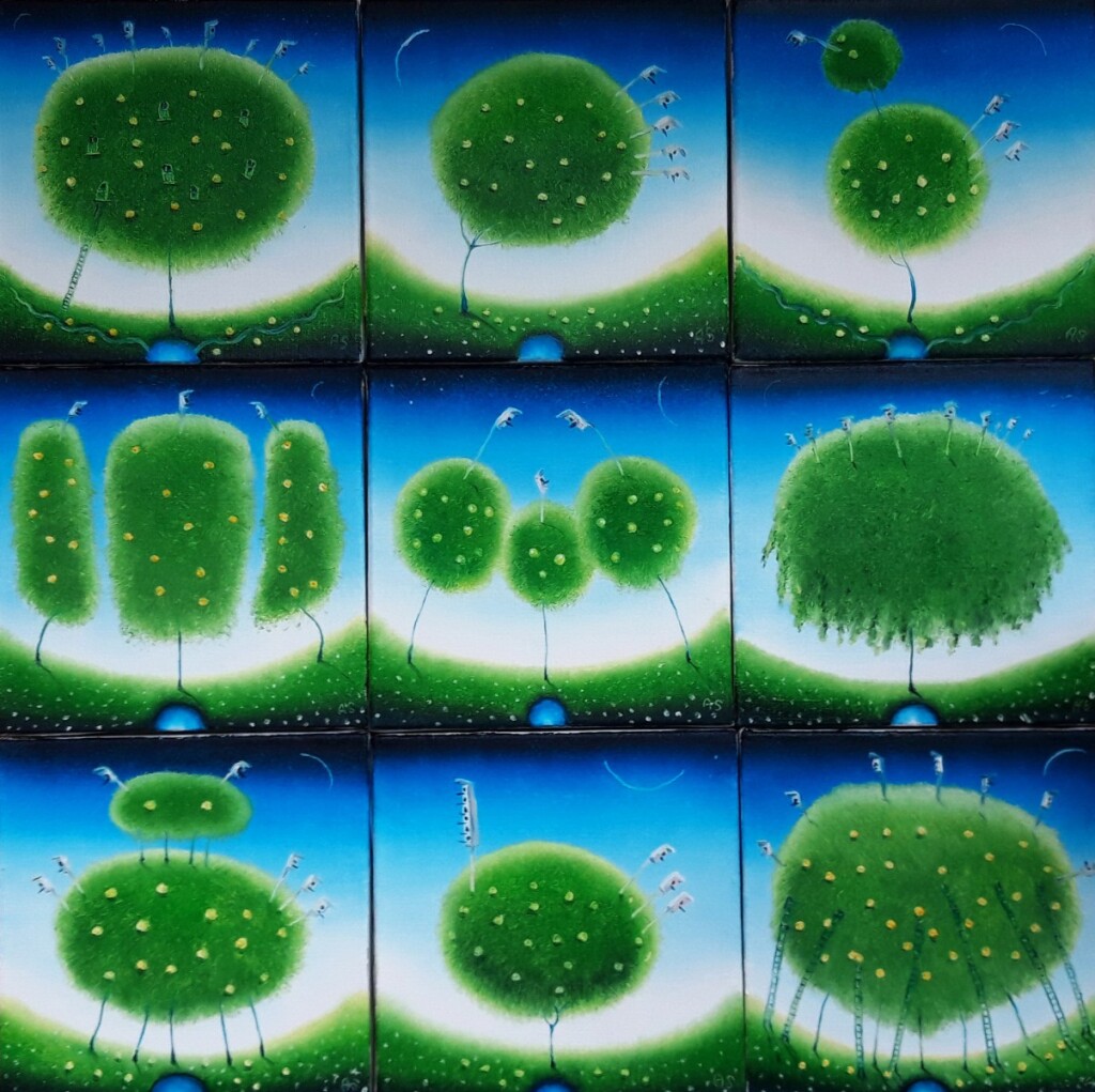 Серия работ "Скворечники под небом"