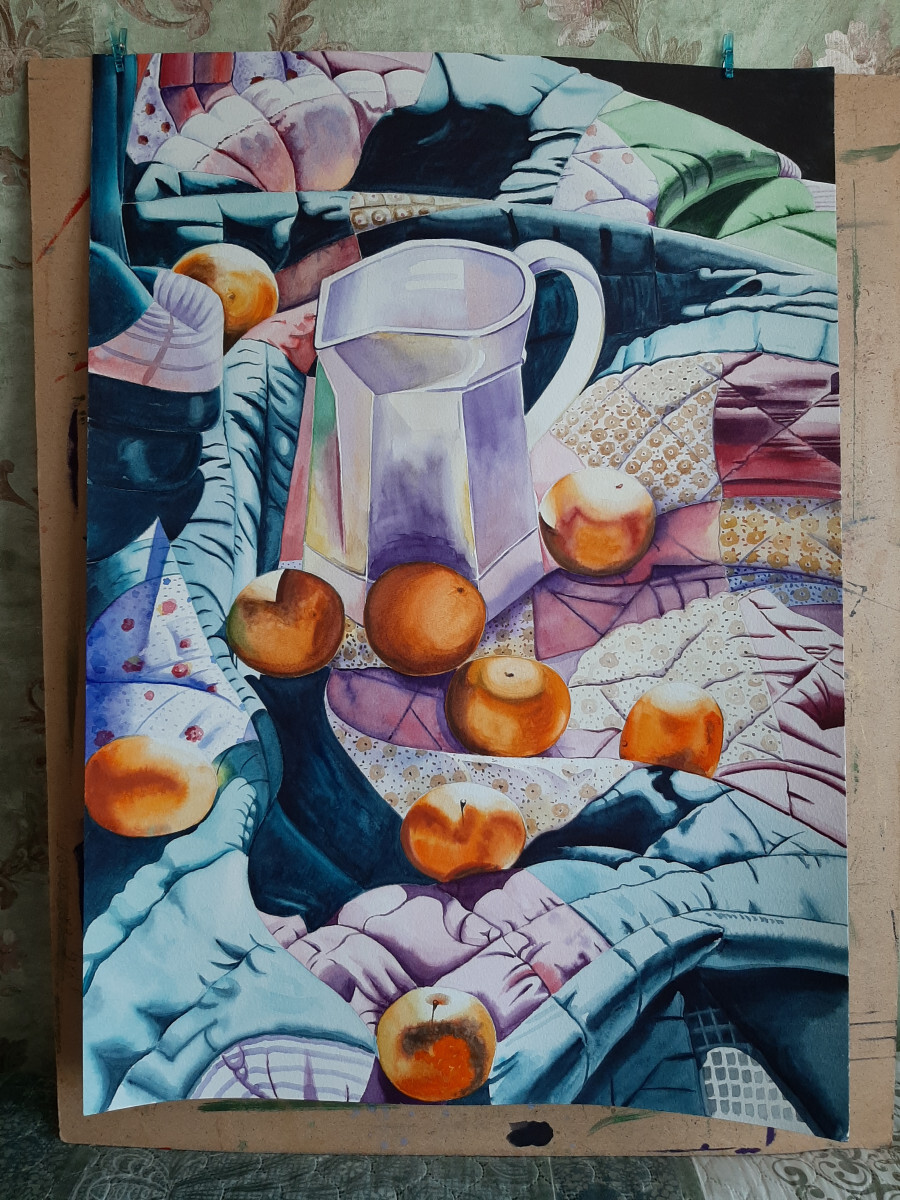 Мандарины на одеяле