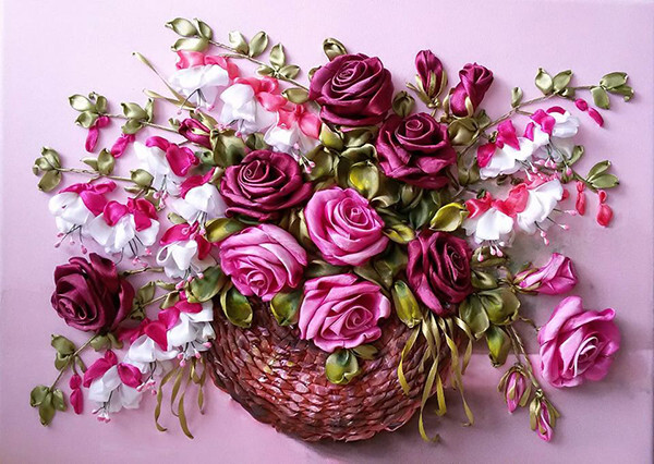 Роза и фуксии