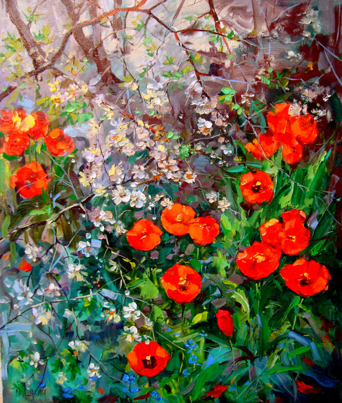 В весеннем саду