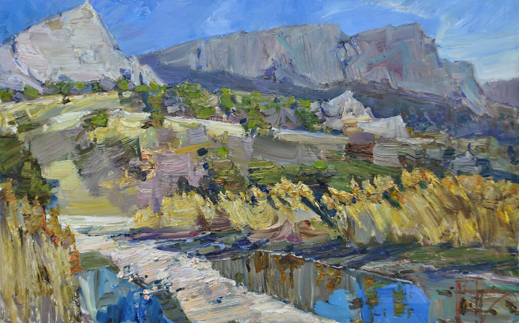 Камыши ,горы,отраженья