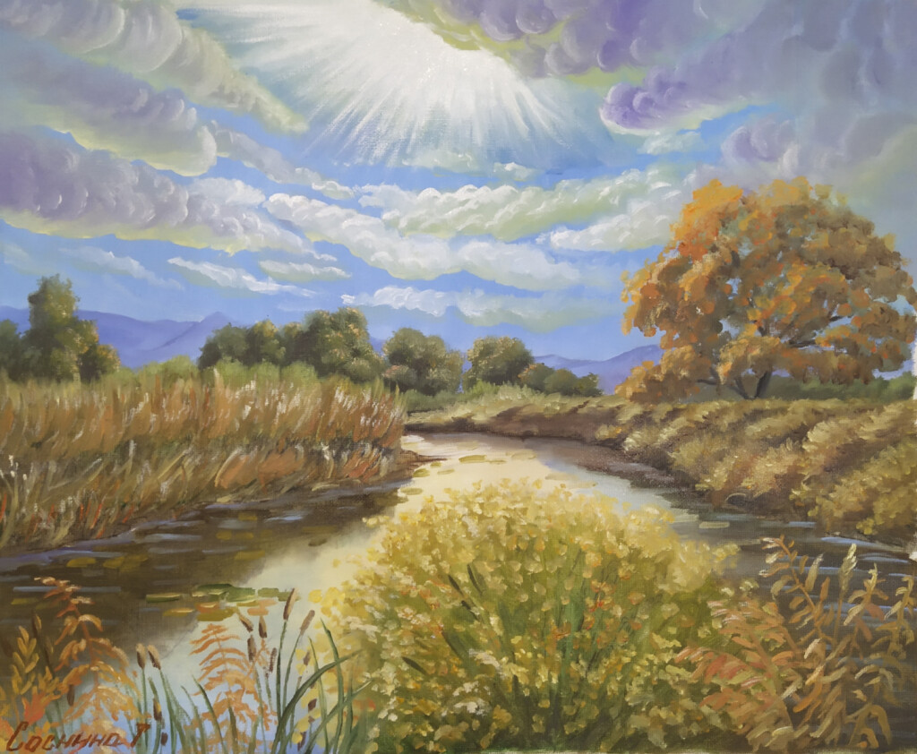 Осенний пейзаж на протоке.