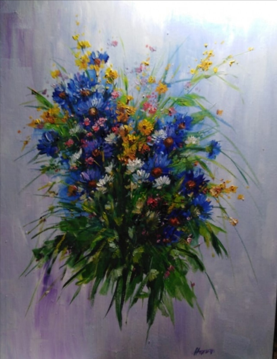 Натюрморт с васильками