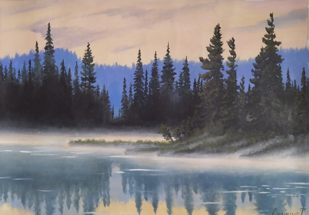 Туман на рассвете.