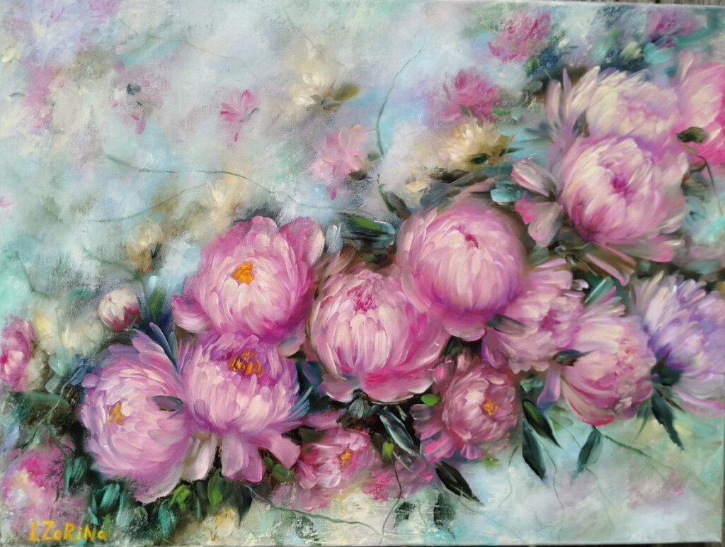 Розовые пионы