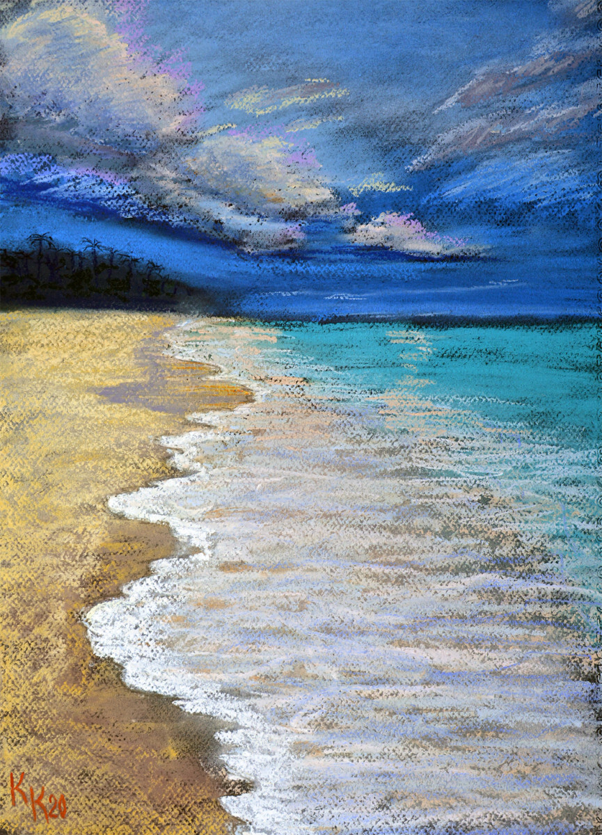 Морское побережье на закате