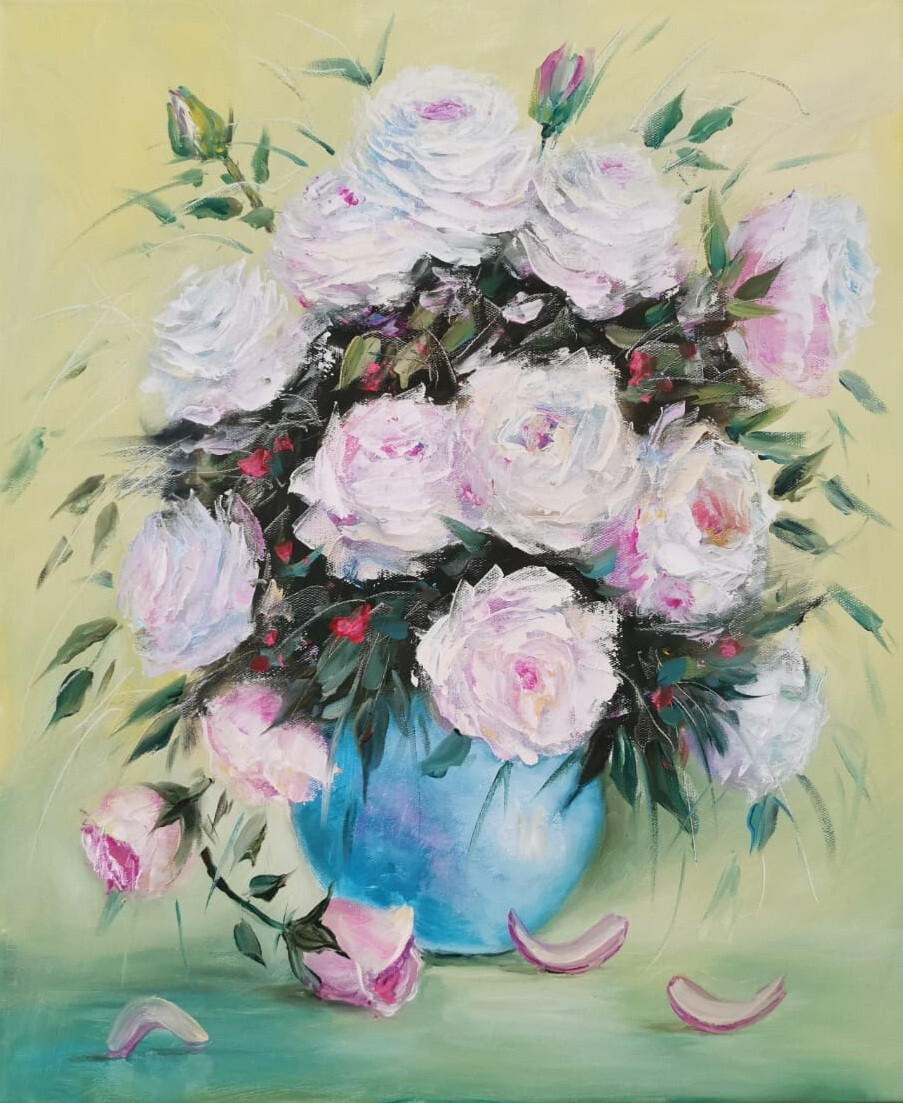 Утренний букет. Белые розы