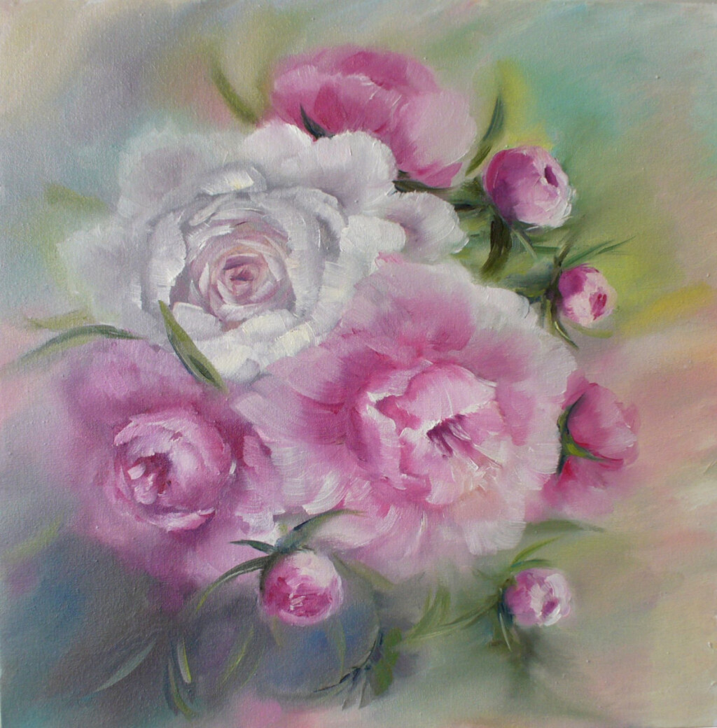 Весенний букет пионов