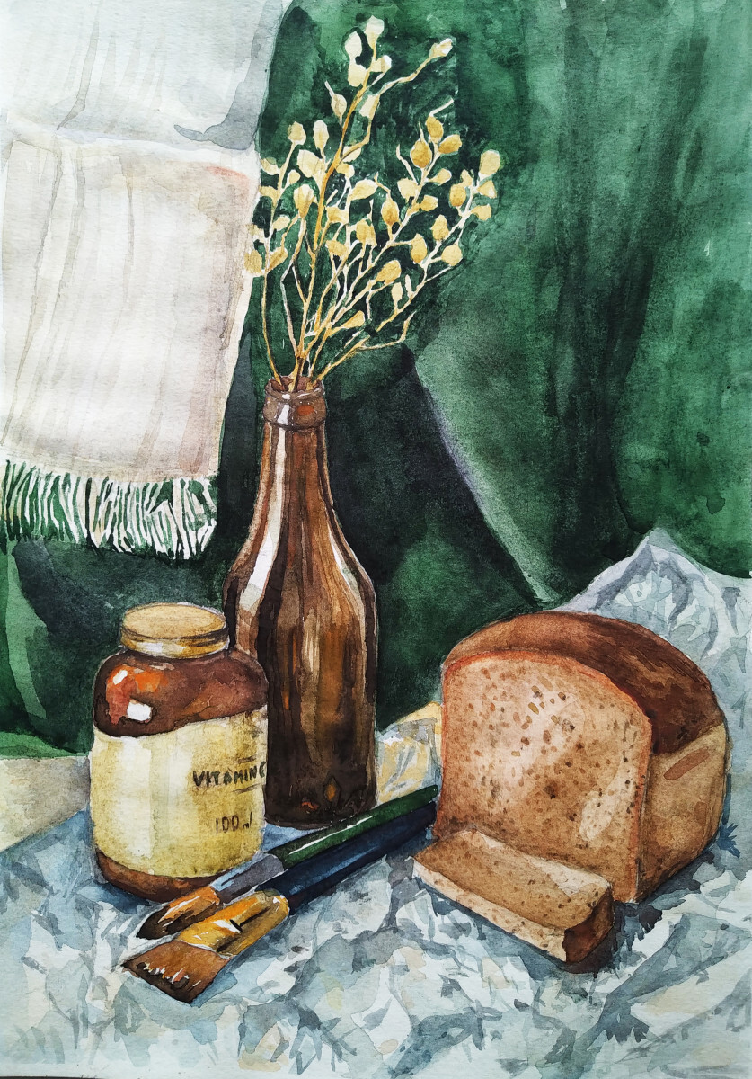 Кисти и хлеб