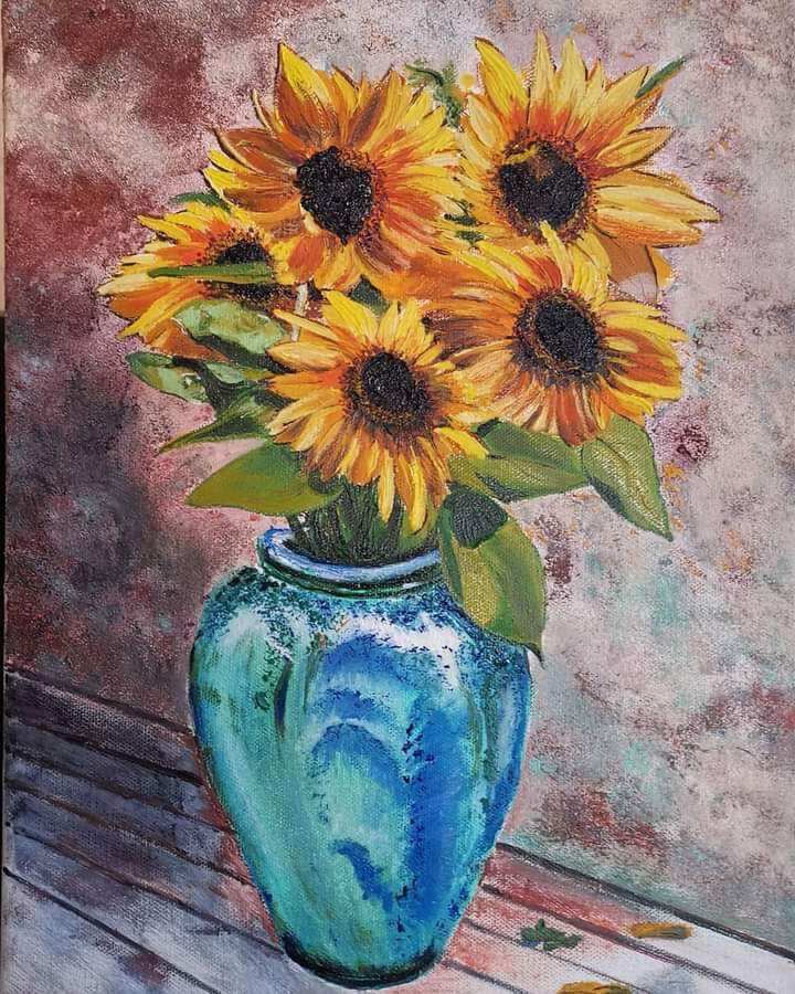 Букет в бирюзовый вазе