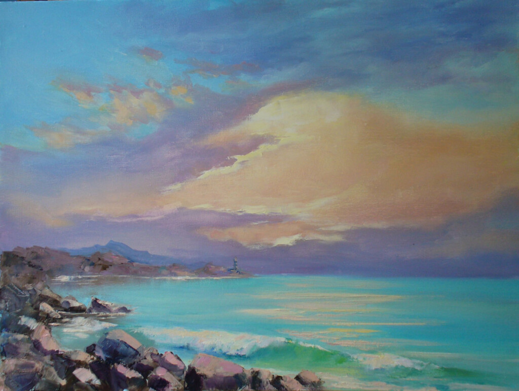 Закат на море.