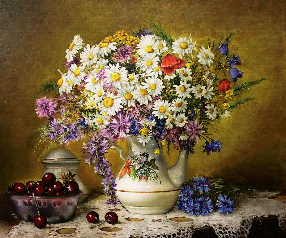 Натюрморт с полевыми цветами