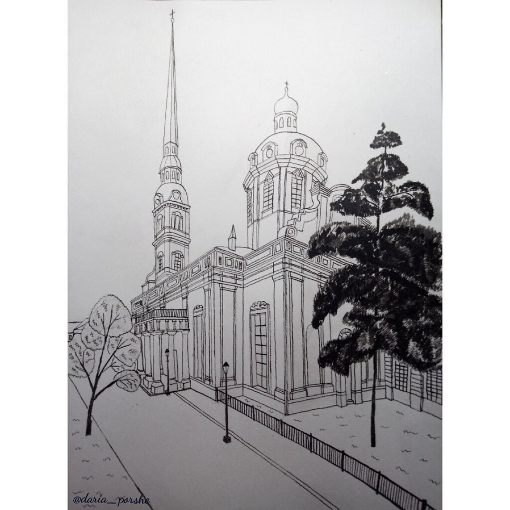 эскизная зарисовка "В Петропавловской крепости"