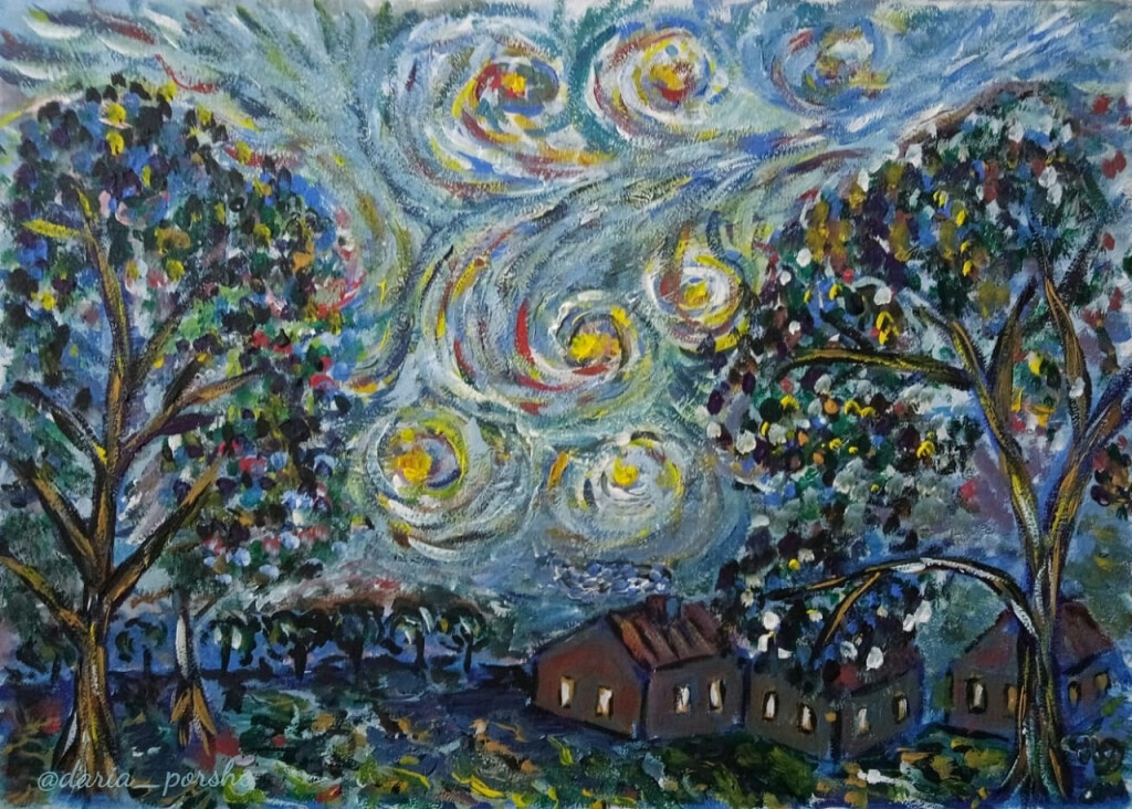 картина "Ночь за городом"